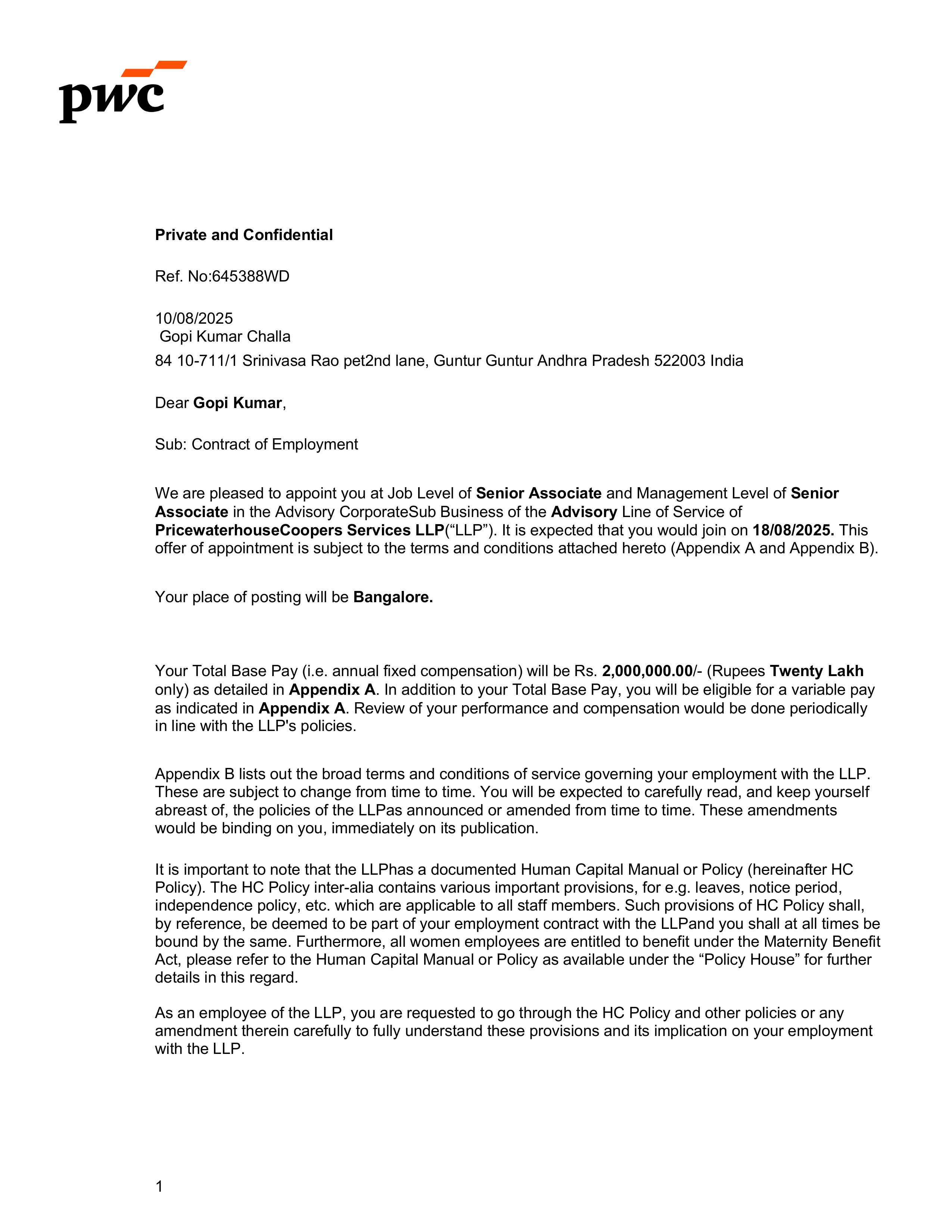 Offer Letter