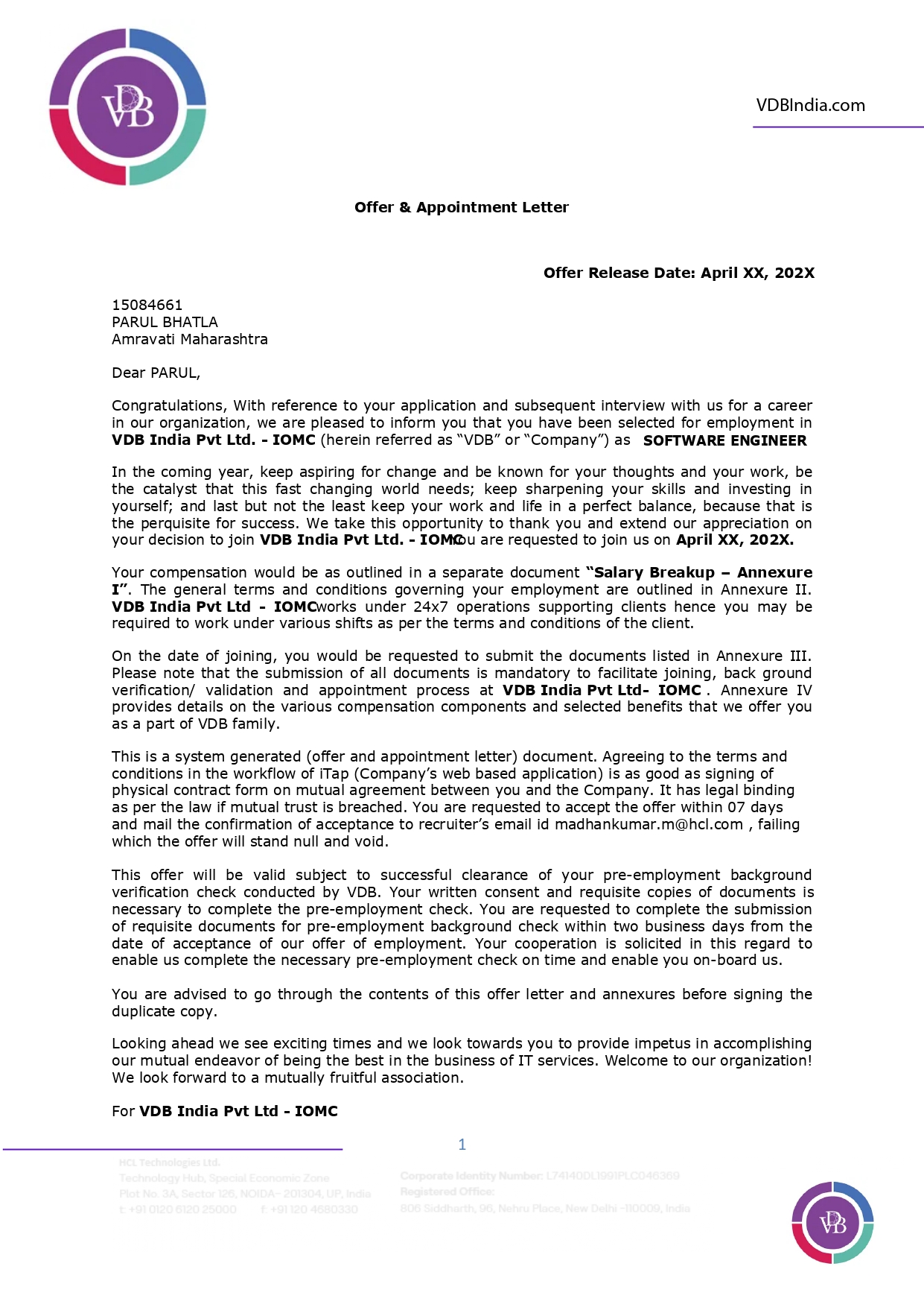 Offer Letter