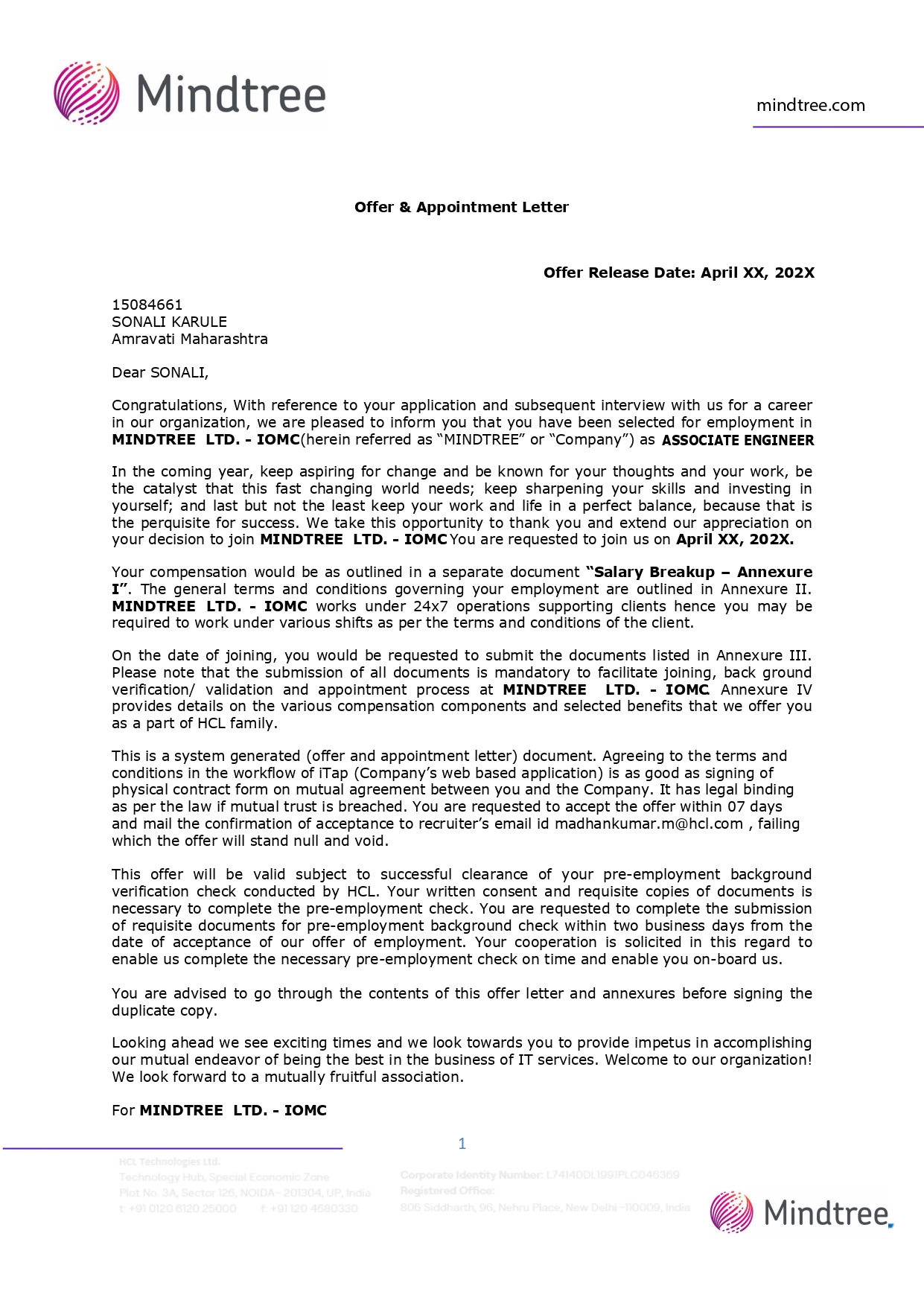 Offer Letter