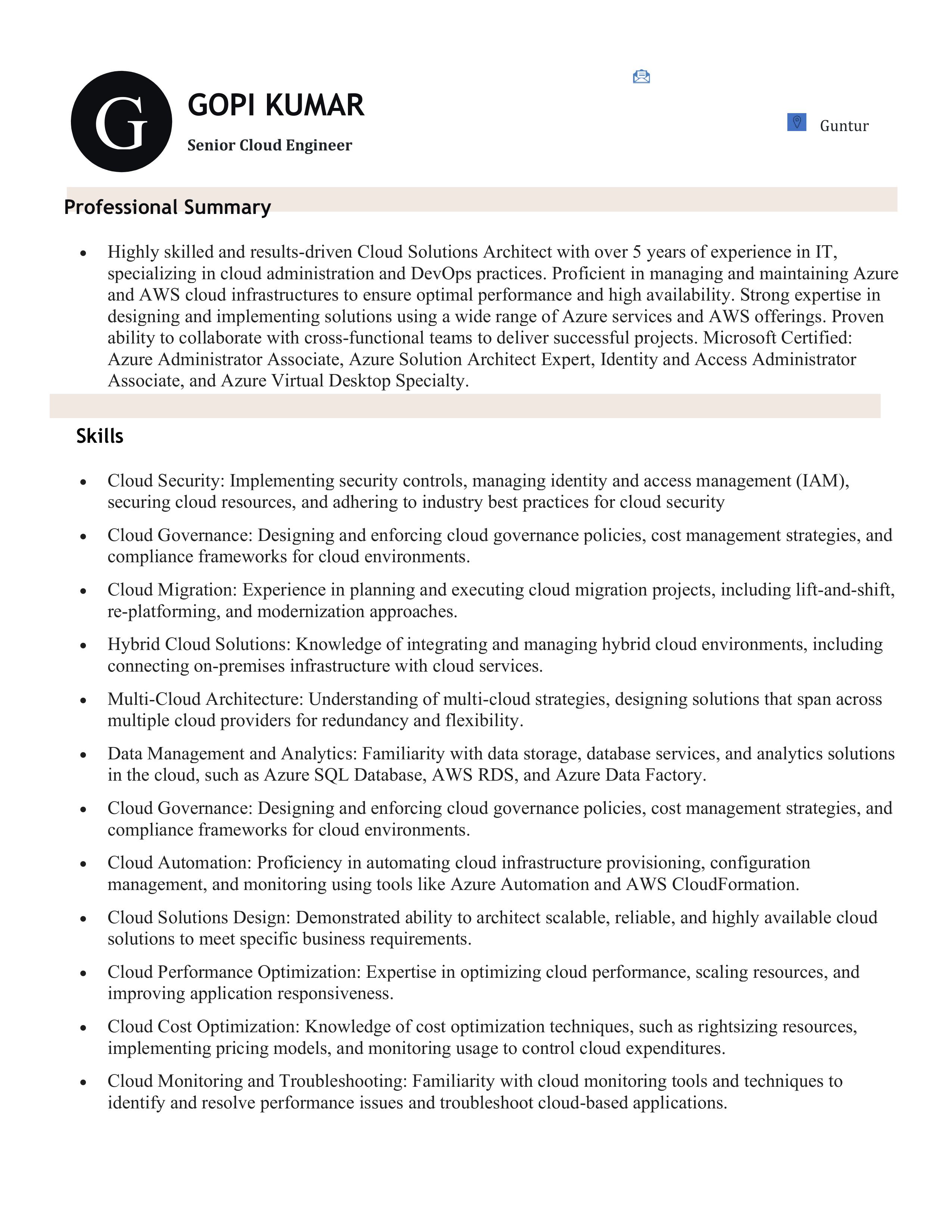 Resume Preview